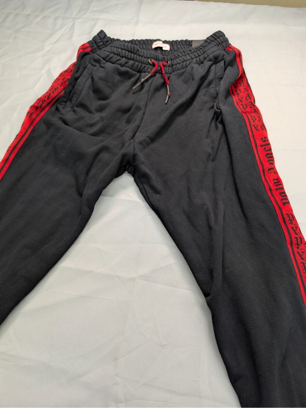 Palm Angels Men Track Pants Sweatpants L Black Red Italy